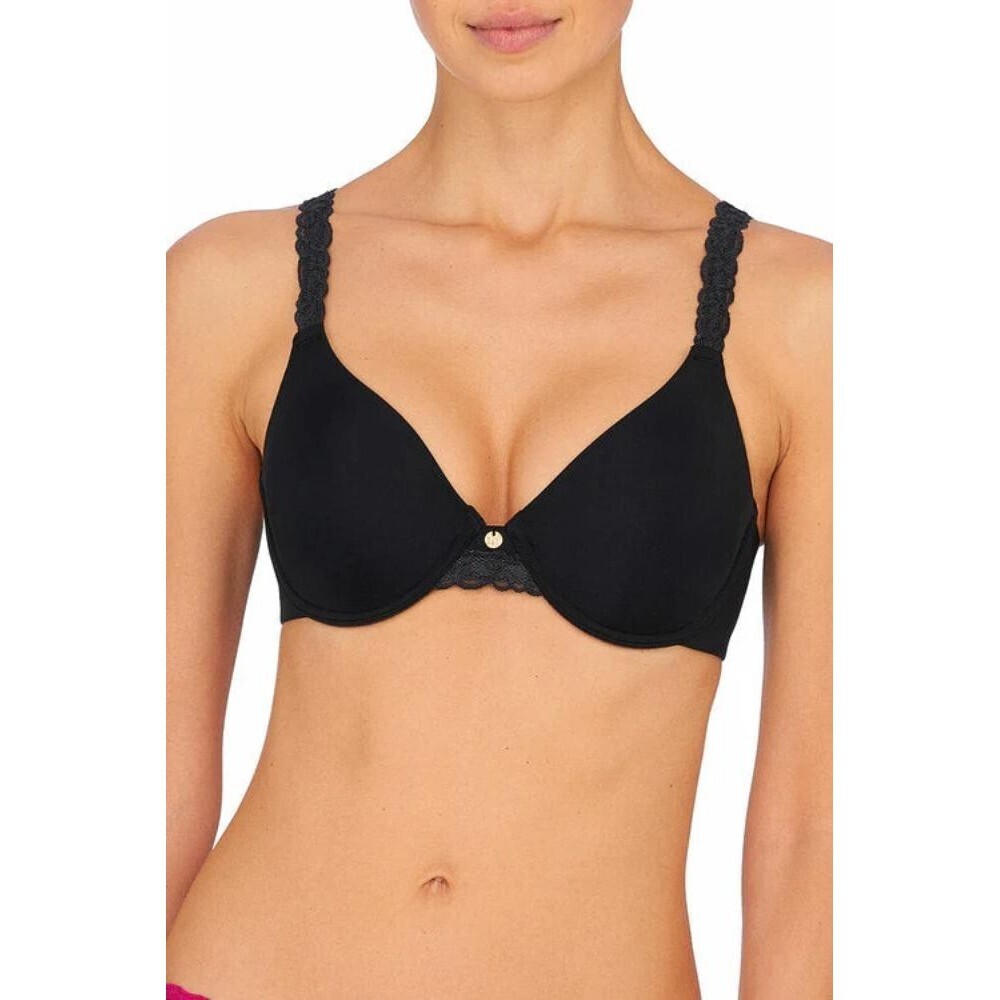 Natori Pure Luxe Bra Womens 38D Black Adjustable Strap Seamless Underwire KFC229